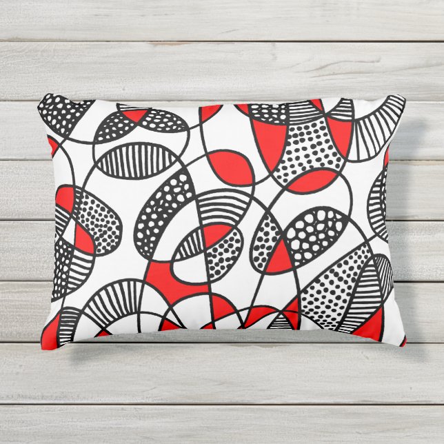 Coussin D'extérieur Abstrait 211216 - Rouge (Devant)