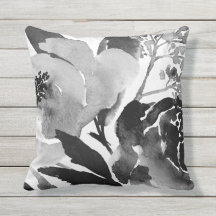 Accent extérieur floral noir et blanc/carreau