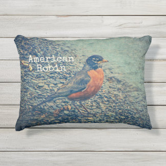 Coussin D'extérieur American Robin Bird Outdoor Accent Pillow