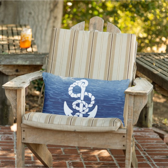 Coussin D'extérieur Ancre nautique personnalisée Vivre le rêve (Chaise)