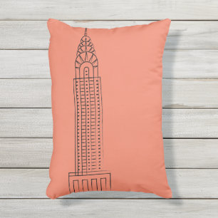 Coussin D'extérieur Art déco Chrysler construisant le carreau