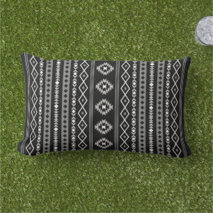 Coussin D'extérieur Aztec blanc gris noir Motifs mélangés Motif