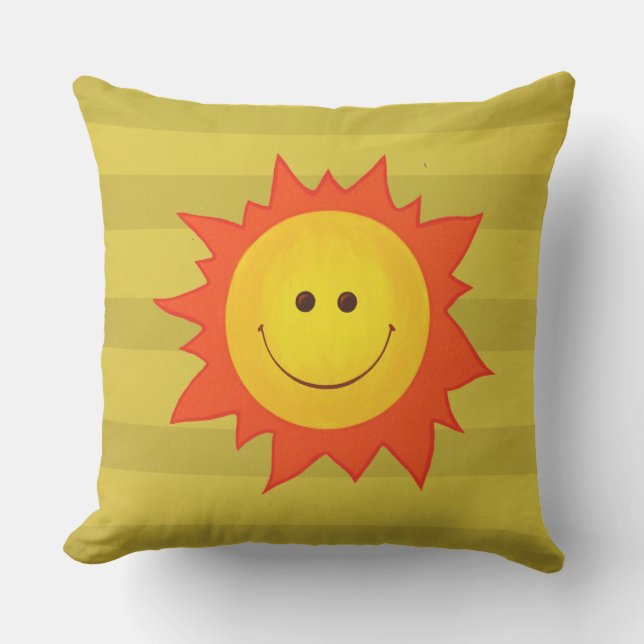 Coussin D'extérieur Bande dessinée mignonne de sourire de Sun (Recto)