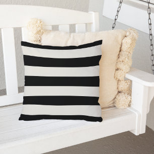 Coussin D'extérieur Bande noire et blanche extérieure