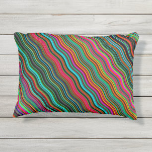 Coussin D'extérieur Beau Motif coloré Wavy Stripe