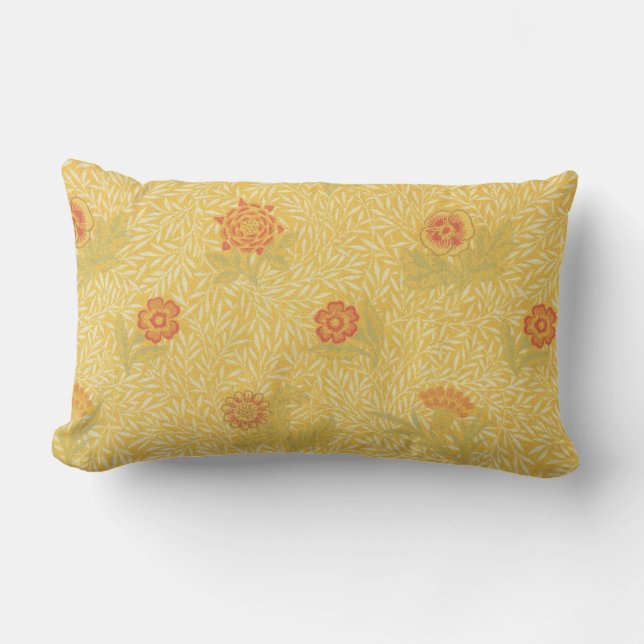 Coussin D'extérieur Beau William Morris Pêche Jaune Floral (Recto)