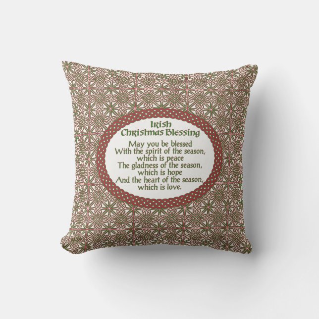 Coussin D'extérieur Bénédiction irlandaise de Noël, vacances celtiques (Recto)