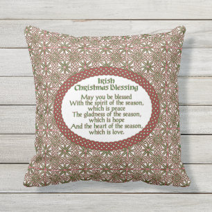 Coussin D'extérieur Bénédiction irlandaise de Noël, vacances celtiques