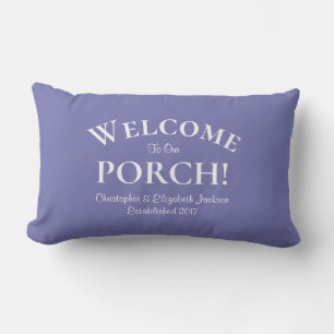 Coussin D'extérieur Bienvenue sur les noms de famille tendance Peri Bl