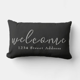 Coussin D'extérieur Black & White Welcome & Custom Address Script
