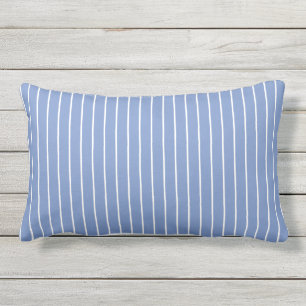 Coussin D'extérieur Bleu Barbeau Rayures d'Été Extérieur