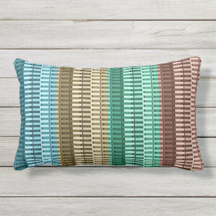 Coussin D'extérieur Bleu jaune vert rouge élégant Motif moderne chic