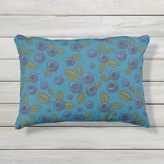 Coussin D'extérieur Bleus sur bleu (Devant)