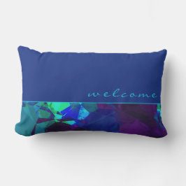 Coussin D'extérieur Blue Turquoise & Purple Abstrait | Bienvenue
