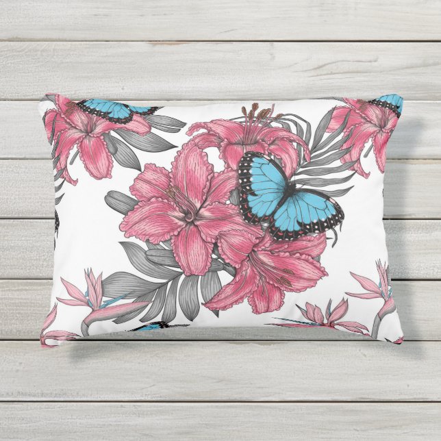 Coussin D'extérieur Bouquet tropical (Devant)