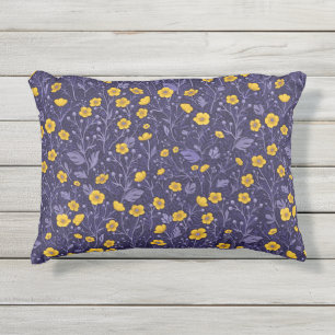 Coussin D'extérieur Boutons jaunes et violets