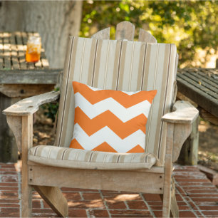 Coussin D'extérieur Bright Orange Modern Zig Zag Chevron Motif