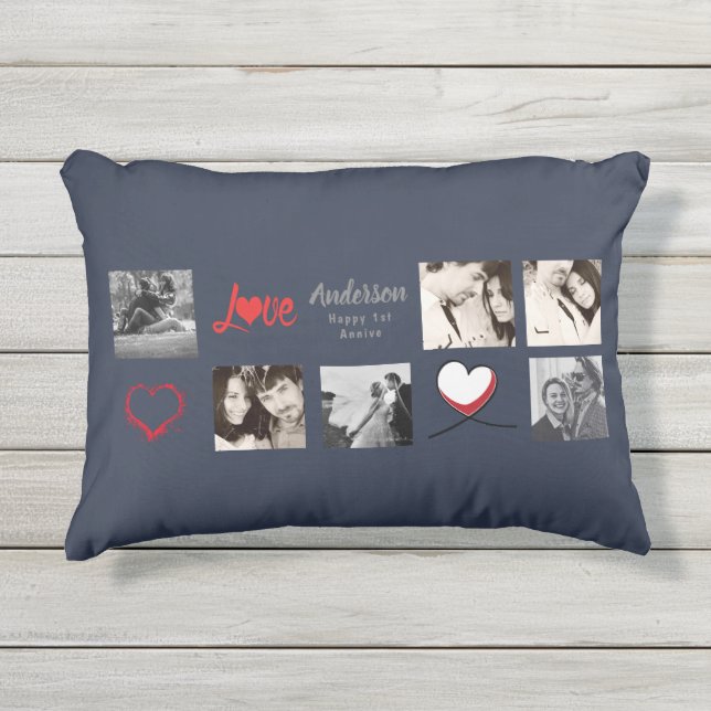Coussin D'extérieur Cadeau de collection photo moderne - Mariage, Anni (Devant)