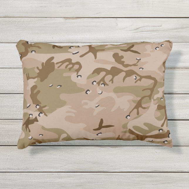 Coussin D'extérieur Camouflage Brown du désert militaire 12x16 (Devant)