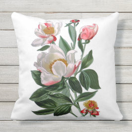 Coussin D'extérieur Carreau extérieur 20x20 de tissu de pivoines