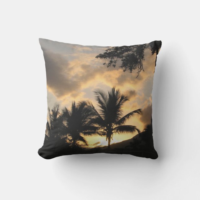 Coussin D'extérieur carreau extérieur avec des palmiers (Recto)