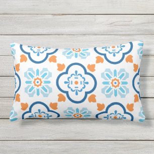 Coussin D'extérieur Carrelage espagnol Bleu Bleu Orangé Blancs Bleu