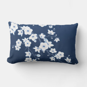 Coussin D'extérieur Cerisier Fleur Navy Bleu Blanc Floral