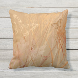 Coussin D'extérieur Champs papillon Automne Herbe prairie