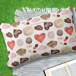 Coussin D'extérieur Chocolat moderne bonbons Coeur Motif extérieur