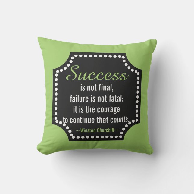 Coussin D'extérieur Citation de motivation de succès de Winston (Recto)