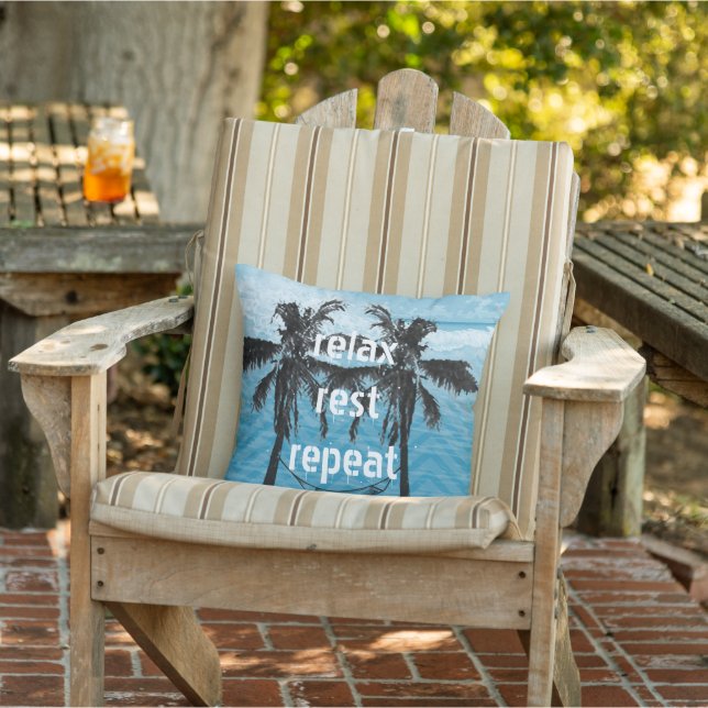 Coussin D'extérieur Citations Inspirationnelles Plage Relax Repos Répé (Chaise)