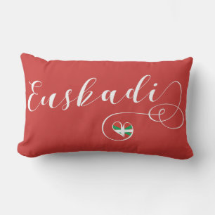 Coussin D'extérieur Coeur de drapeau d'Euskadi, pays Basque
