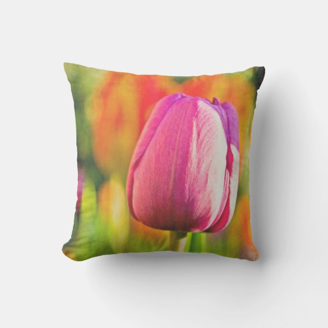 Coussin D'extérieur Collage de tulipe (Recto)