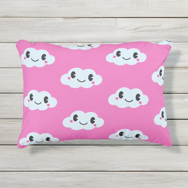 Coussin D'extérieur Conception de nuages amusants et mignons pour les  (Devant)