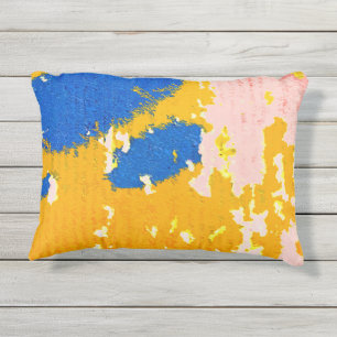 Coussin D'extérieur COOL Rustique Peinture qui s'écaille Orange Jaune 