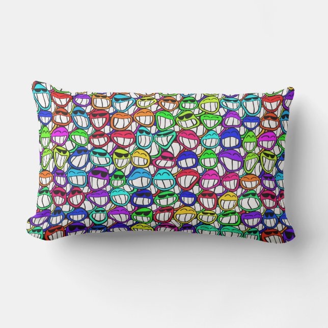 Coussin D'extérieur COOL SOURIRE VISAGES GROUPE I + votre idée (Recto)