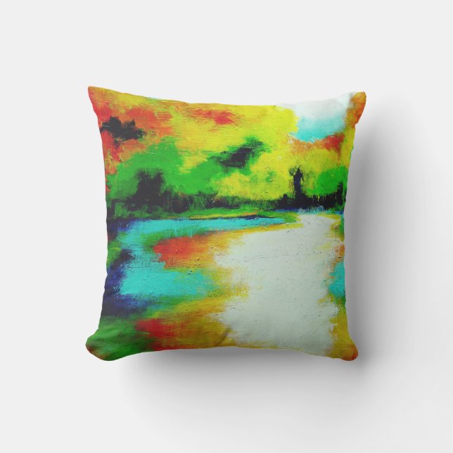 Coussin D'extérieur Couchers du soleil paresseux de lac (Recto)