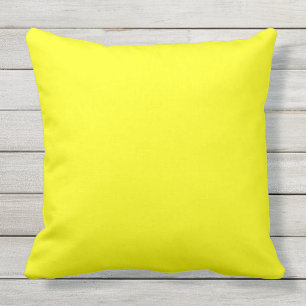 Coussin D'extérieur Couleur simple solide jaune lumineuse extérieure