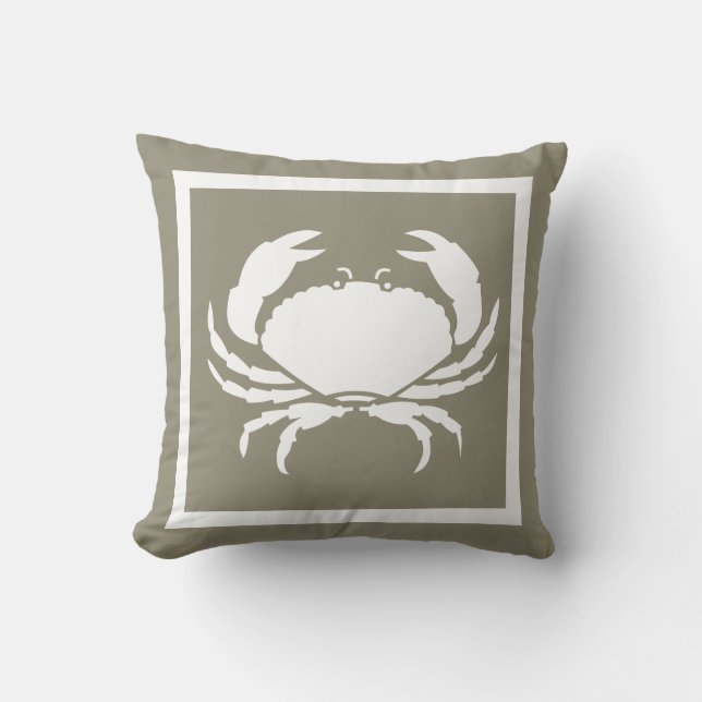 Coussin D'extérieur CRABE nautique extérieur blanc marine gris (Recto)