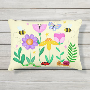 Coussin D'extérieur Créatures de jardin heureuses