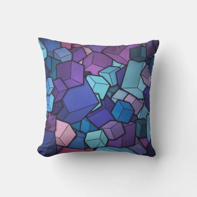 Coussin D'extérieur Cubes Violets (Recto)