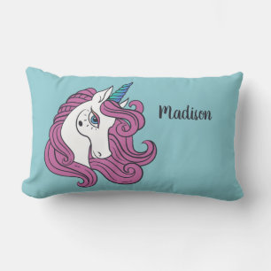 Coussin D'extérieur Cute Unicorn personnalisé nom & couleur lancer ore