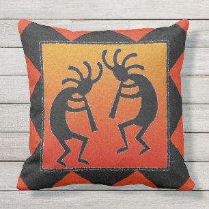 Coussin D'extérieur Danse Sud-Ouest à double face Kokopelli Design