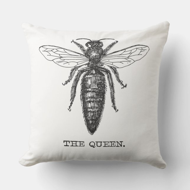 Coussin D'extérieur Dessin classique de l'illustration de Queen Bee (Recto)