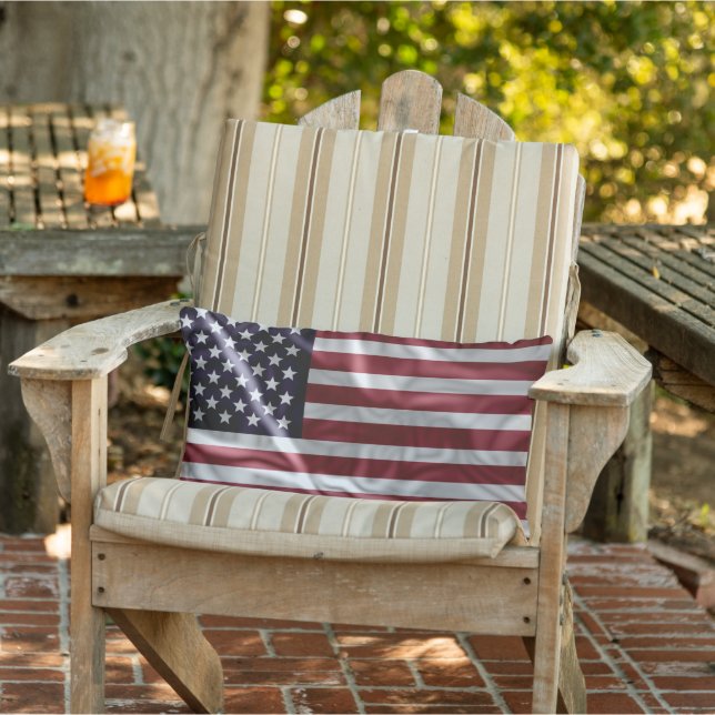 Coussin D'extérieur Drapeau américain, Vintage (Chaise)