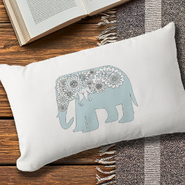 Coussin D'extérieur Élégant éléphant bleu Paisley
