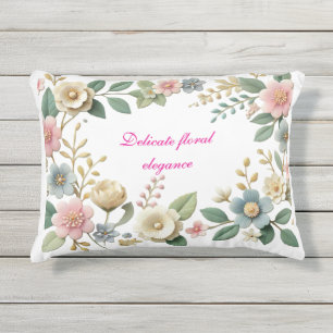 Coussin D'extérieur Elégant Pastel Floral Design Jeter Oreiller"