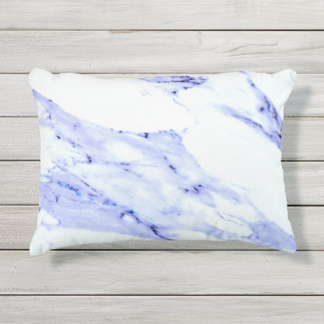 Coussin D'extérieur Elégante motif en granit Marbre blanc bleu (Devant)