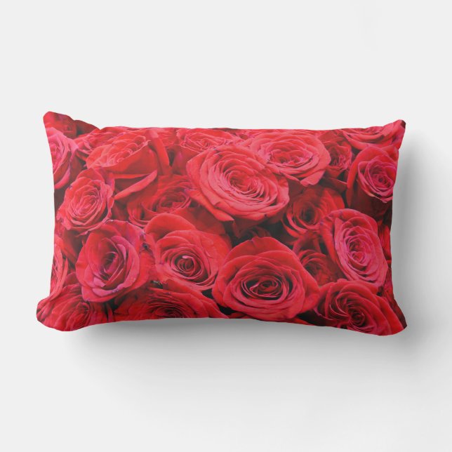 Coussin D'extérieur Élégantes fleurs rouges à fleurs rouges Roses roug (Recto)