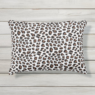 Coussin D'extérieur Empreinte de léopard blanc